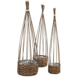 Set de cache-pots en osier, 60 cm, 63 cm et 66 cm, 3 pièces