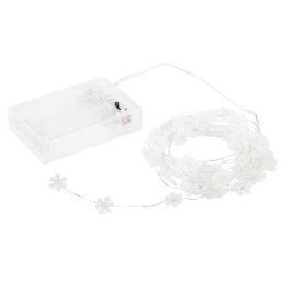 Guirlande lumineuse micro-LED ""flocons de neige"" avec compartiment à piles et minuterie, 40 ampoules