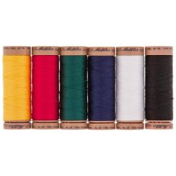 Mettler Silk Finish Cotton Set de fils à coudre, grosseur : 40, couleurs de base