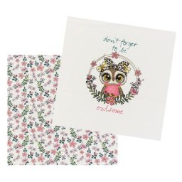 Tissu panel jersey en coton bio ""hibou