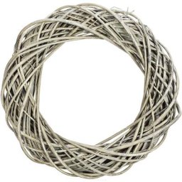 Couronne en osier, gris, 40 cm Ø