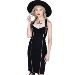 Jupe pour femmes KILLSTAR - The Devil Wears Stripes - Noir - KSRA003375
