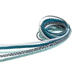 Set de rubans en cuir, tons verts, 2 - 3 mm
