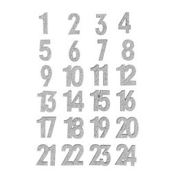 Chiffres pour calendrier de l'Avent ""paillettes"", argenté