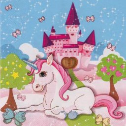 Serviettes en papier ""licorne"", 33 x 33 cm, 20 pièces