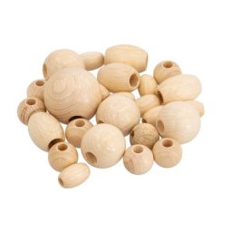 Perles en bois pour macramé, nature