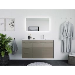 Ensemble meuble SDB Madeira à droite 2pcs miroir à LED Cubanite