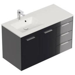 Meuble salle de bain Madeira à gauche Graphite brillant