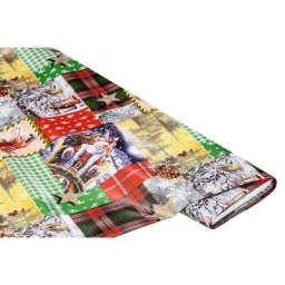 Nappe épongeable - toile cirée ""Père Noël Patch"", multicolore