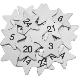 Etoiles déco ""1 à 24"", couleur argent