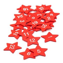Étoiles déco ""1 à 24"", rouge
