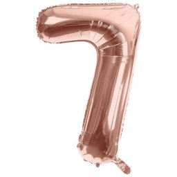 Ballon hélium chiffre ""7"", or rose, 86 cm