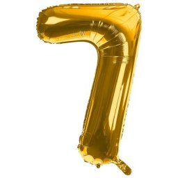Ballon hélium chiffre ""7"", doré, 86 cm