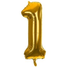 Ballon hélium ""1"", doré, 86 cm