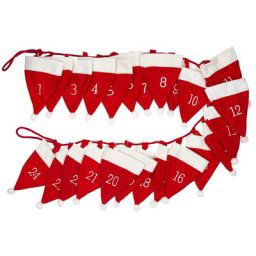 Calendrier de l'Avent ""bonnets"" en feutrine