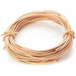 Cordons en cuir, écru, 2 mm Ø, 5x 2 m