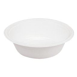 Bol rond en bagasse - Blanc - 1200 ml - carton de 400 units