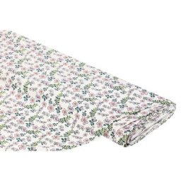 Tissu jersey en coton bio ""fleurs Mia"" avec de l'élasthanne, nature/rose