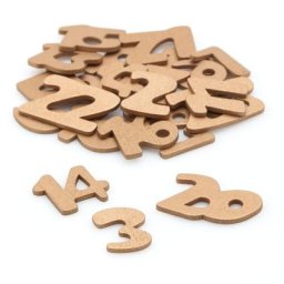 Chiffres en bois pour calendrier de l'Avent, or, 2 cm