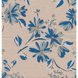 Serviettes en papier ""fleurs bleues"", 33 x 33 cm, 25 pièces
