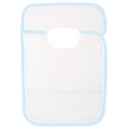buttinette Bavoir bébé à broder, blanc/bleu clair, avec fermeture scratch