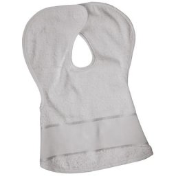 buttinette Bavoir éponge à broder, fermeture scratch, gris