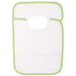 buttinette Bavoir bébé à broder, blanc/vert, avec fermeture scratch