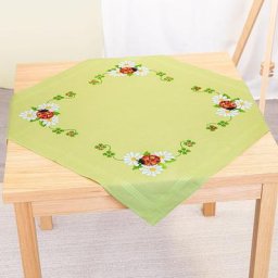 Nappe à broder ""coccinelles