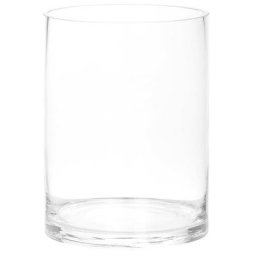 Vase en verre, cylindrique, 20 cm, 14,5 cm Ø