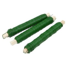 Fil recuit à lier, vert, 3 bobines de 33 m