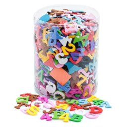 Lettres et chiffres en papier mousse, 20 –26 mm, 850 pièces