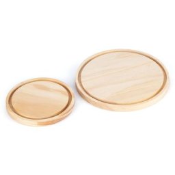 Socles en bois brut pour cloche en verre, 13 cm Ø et 18 cm Ø, 2 pièces