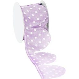 Ruban à froncer ""fleur à pois"", lilas/blanc, 5 cm, 2,5 m
