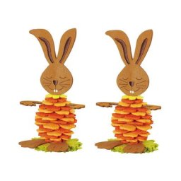 Kit créatif ""lapins en feutrine"", jaune/orange/vert, 2 pièces