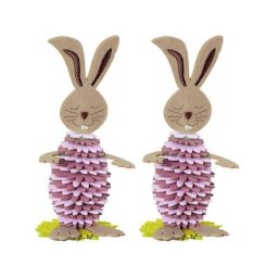 Kit créatif ""lapins en feutrine"", lilas/violet/vert/marron, 2 pièces