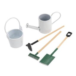 Miniatures ""outils de jardinage"" en métal, 5 pièces