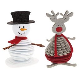 Kit créatif ""renne et bonhomme de neige"", en feutrine, 2 pièces