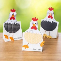 buttinette Kit créatif ""drôles de poules"", noir-blanc