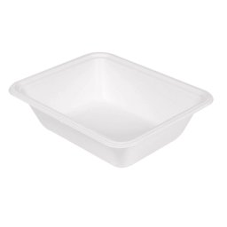 Plateau en bagasse - Blanc - 23.1x18.7x6.3 cm- carton de 400 units
