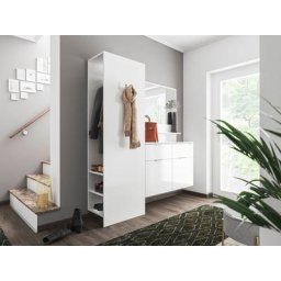 Meubles entrée Porta 3 pièces pour 14 paires de chaussures Blanc brillant