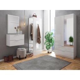 Meubles couloir Omnis 4 pièces pour 36 paires de chaussures Blanc brillant