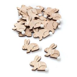 Confettis de table ""lapins avec pompon"", 3,5 x 4 cm, 18 pièces