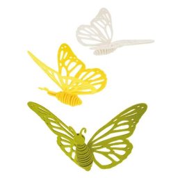 Kit créatif en feutrine ""papillon"", jaune, 3 pièces