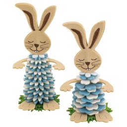 Kit créatif ""lapins de Pâques en feutrine"", bleu-blanc-vert-marron, 2 pièces