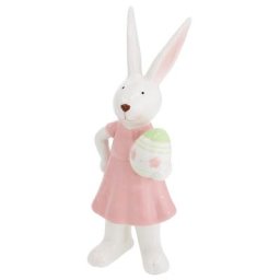 Figurine déco ""Lapin rose"", 21,8 cm