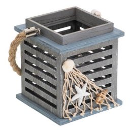 Lanterne en bois ""bord de mer"", 13 cm