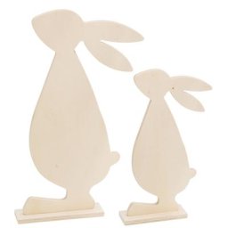 Lapins debout en bois, 2 pièces