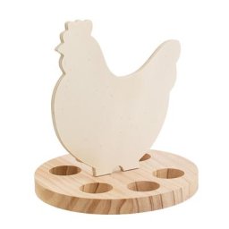 Porte-œufs ""poule"" en bois, 20 cm Ø