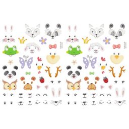 Stickers pour œufs de Pâques ""visages d'animaux"", 56 pièces