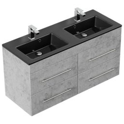Meuble salle de bain Ovation vasque noir, Aspect Béton